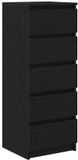 vidaXL Dressoir met lades, zwart eiken, 37,5 x 35 x 99 cm