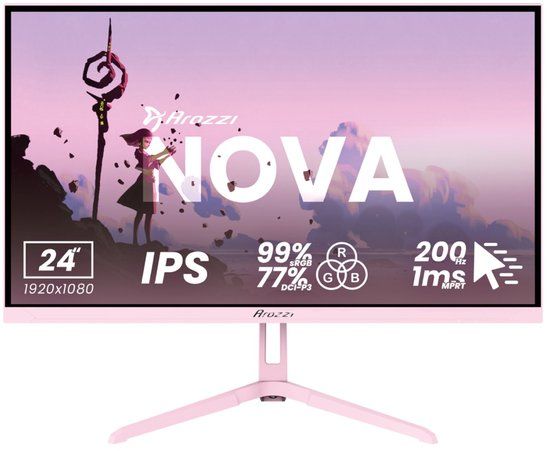 Arozzi Nova 24" Full HD IPS 200Hz Roze Gaming Monitor