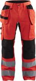 Blåkläder Werkbroek met stretch High Vis 1552-1811 - High Vis Rood/Zwart - C144