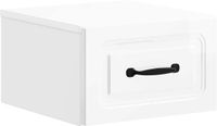 vidaXL Muurbevestigde Nachttafel Hoogglans Wit 34,5 x 33 x 20 cm