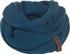 Knit Factory Coco Gebreide Colsjaal - Ronde Sjaal - Nekwarmer - Wollen Sjaal - Donkerblauwe Colsjaal - Dames sjaal - Heren sjaal - Unisex - Petrol - One Size