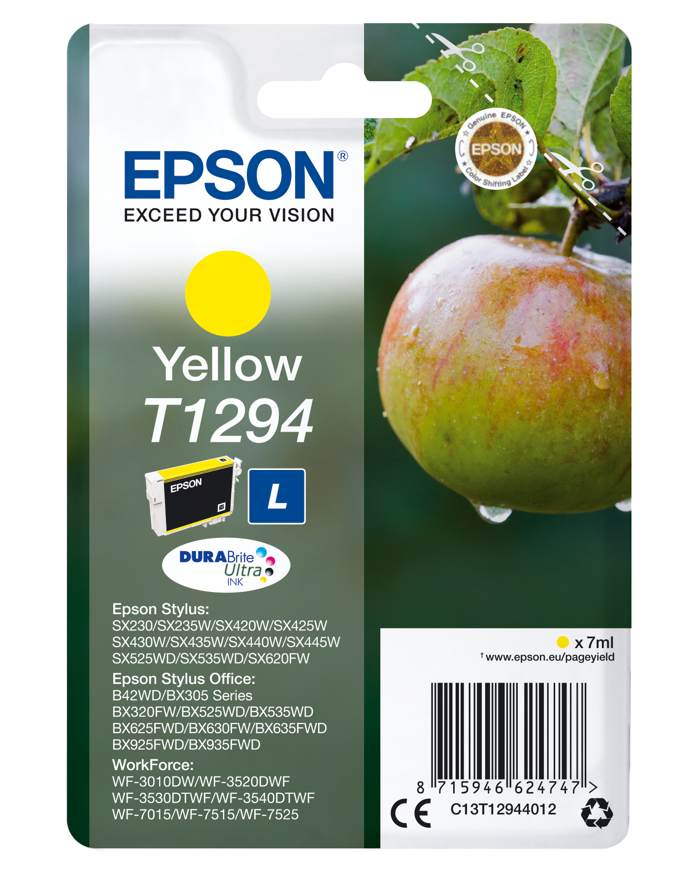 Epson Singlepack Yellow T1294 DURABrite Ultra Ink