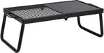 Latios Charcoal barbecue (BBQ) - Folding table barbecue/camping grill - Portable - Size 57 x 28.5 x 23 cm - Up to 300 °C - Including grill grate & grill plate - For camping & garden
