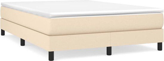 vidaXL Boxspring met matras - Stof - Crème - 160x200 cm