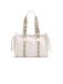 COCCINELLE Leren Schoudertas 2Day Signature Handbag Grained Leather Lambskin White Crème