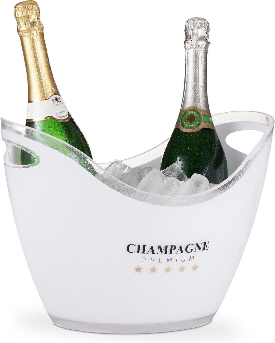 Relaxdays champagnekoeler 6L - champagne emmer - ijsemmer - wijnkoeler - drankkoeler