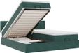 vidaXL Lit coffre avec matelas et LED 160x200cm Velours Vert foncé