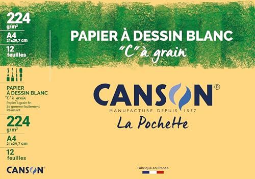 CANSON 200027114 tekenpapier, DIN A4, 224 g/m²