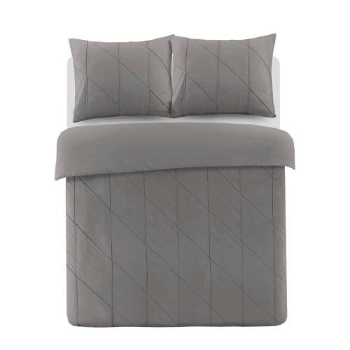 Papillon perkalkatoenen dekbedovertrek 2 persoons - grijs