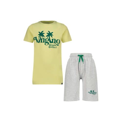 Vingino shortama geel/grijs melange