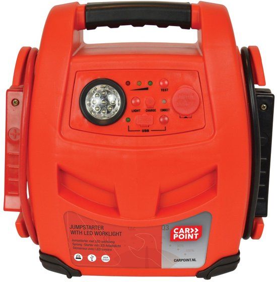 Carpoint Jumpstarter 2in1 LED 12V/17AH 900A - Rood/Zwart