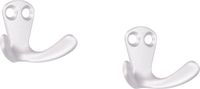 Merkloos 4x Luxe Kapstokhaken / Jashaken - Aluminium - Wit