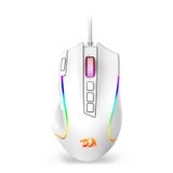 Redragon M612 Predator RGB-gamingmuis 8000 DPI bedraad optisch met 11 programmeerbare knoppen, wit