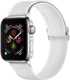 SBG Nylon Bracelet Suitable for Apple Watch 1/2/3/4/5/6/7/8/9/10/11/SE/Ultra - 49/46/45/44/42MM - Elastic Sport Watch Strap - White