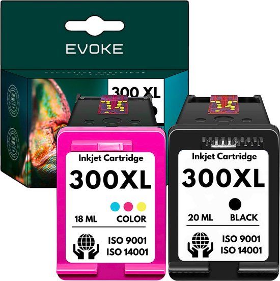 Evoke HP 300 XXL Zwart & Kleur Inkt Cartridge Set (1410 Pagina's)
