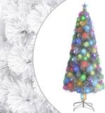 vidaXL Kunstkerstboom met verlichting 240 cm glasvezel wit