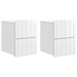 vidaXL Muurbevestigde Nachttafel Hoogglans Wit 33 x 34,5 x 43 cm