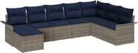 vidaXL Tuinbank Set 8 stuks Lichtgrijs Poly rattan
