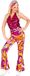 Widmann - Hippie Kostuum - Gloria Disco Jaren 70 - Vrouw - Paars, Oranje, Roze - Medium