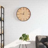 VidaXL Wandklok ø39 cm ijzer en bewerkt hout bruin
