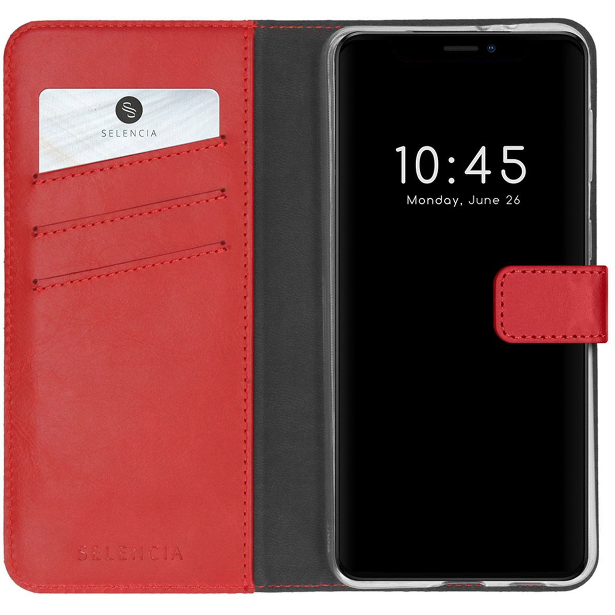 Selencia Echt Leren Bookcase Apple iPhone 13 Pro - Rood