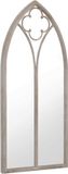 vidaXL Tuinspiegel 100x45 cm ijzer zandkleurig