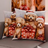 PETTI Artigiani Italiani - Paar kussenslopen 65 x 65 cm van microvezel, kerstdecoratie, voor slaapkamer, bank, woonkamer, set van 2 kussenslopen, hondenkussenslopen