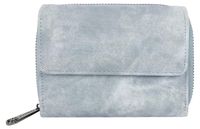 Gallantry portefeuille compacte femme avec fermeture éclair et bouton-pression, bleu clair