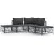 Prolenta Maison Exclusive - 5-delige loungeset voor de tuin met kussens, antracietkleurig, van staal