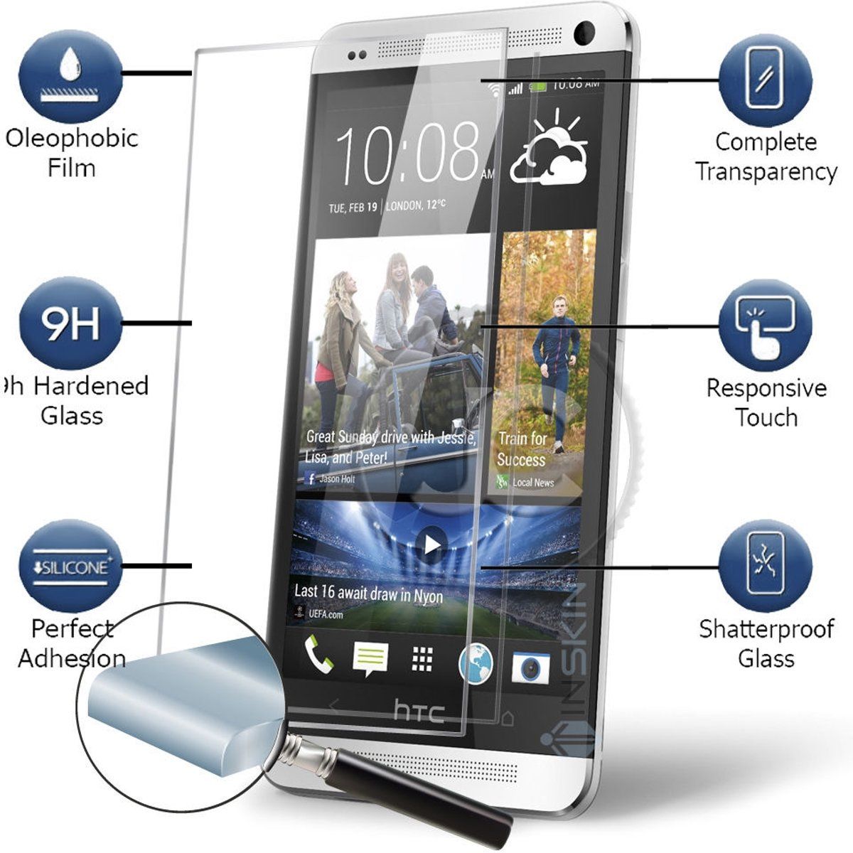 HTC One M7 Screen protector Tempered Glass 2.5D 9H 0.3mm