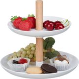 Relaxdays cupcake standaard - 2 laags - 19 x 21 cm - high tea - voor fruit