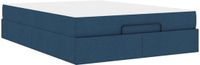 vidaXL Cadre de lit avec matelas 2 personnes bleu tissu