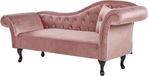 Beliani LATTES Chaise Longue - Pink Velvet - Right Side