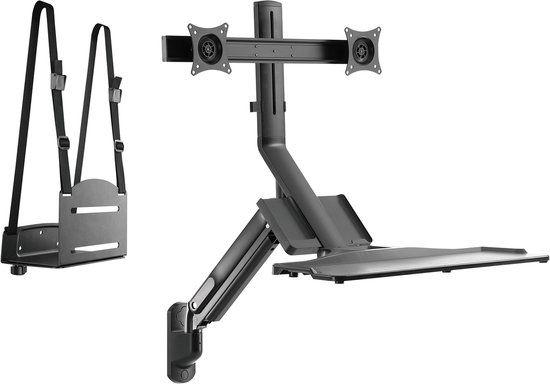 Maclean - Monitorbeugel - 3-in-1 Muurbevestiging en Toetsenbordplank - VESA 17" - 32"