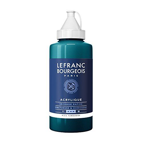 Lefranc & Bourgeois Lefranc Bourgeois 300456 fijne acrylverf, hoog gepigmenteerd, goede dekking, romige homogene textuur - 750ml fles Turquoise Blue