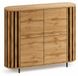 3xE living Commode à lamelles 140 cm, 4 portes, chêne Wotan