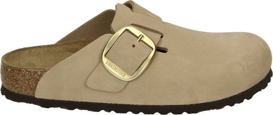 Birkenstock BOSTON BIG BUCKLE NUBUK - Dames slippers - Wit/beige - Maat 37