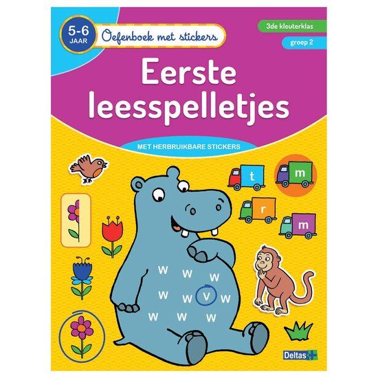 Oefenboek met stickers 0 - Eerste leesspelletjes | 5-6 jaar