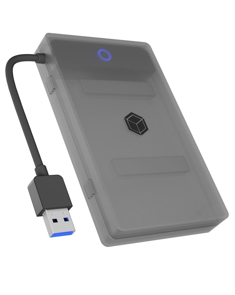 ICY BOX IB-AC603b-U3 - 2.5" HDD/SSD Behuizing - USB 3.2 Gen 1 - Zwart/Antraciet