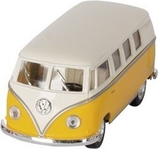 Goki Volkswagen T1 Model Car - Yellow/White - 13.5cm - 1:32 Scale