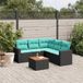 Maison Exclusive - Salon de jardin 6 pièces avec coussins, rotin synthétique noir