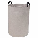 Bigso Box of Sweden Opbergmand voor kleding, speelgoed enz. – staande mand met 2 handgrepen – grote wasmand van polyester en karton in linnenlook – beige