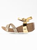 Bayton Venus Sandalen met riem goud / zwart