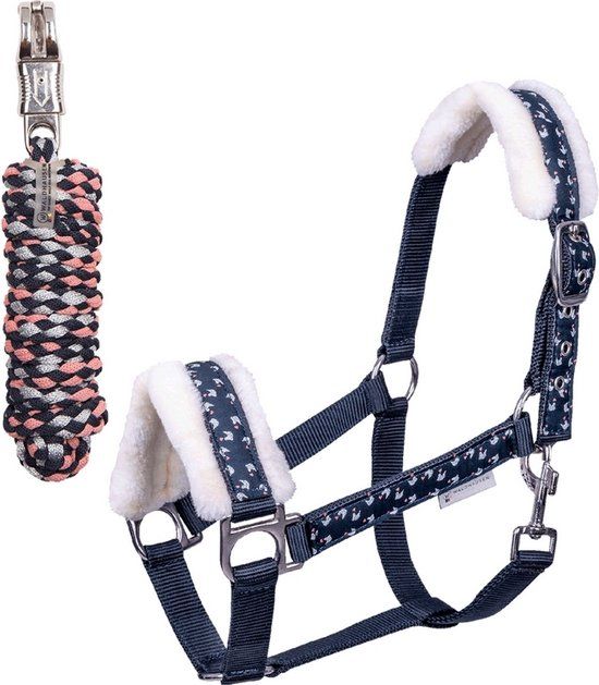 Waldhausen Halsterset Lucky - Cob - nightblue/lucky heart