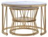 Tables d'appoint rondes - Set de 2 - Cadre en métal doré - Plateaux en bois blancs - Style moderne et minimaliste - Convient aux salons et aux petits espaces