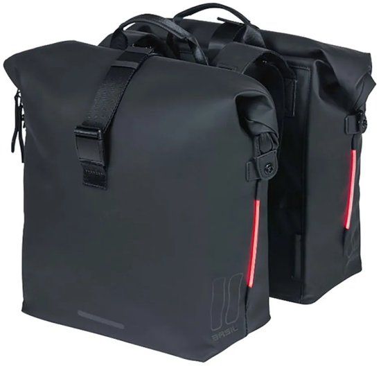 Basil SoHo Dubbele Fietstas Nordlicht - Zwart - 41 Liter - Waterdicht