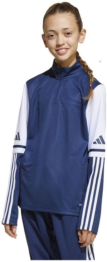 Adidas Squadra 25 Training Sweatshirt Met Halve Rits Blauw 13-14 Years Jongens,Meisjes