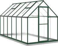 vidaXL Tuinkas met basisframe - 334x169x202 cm - Aluminium - Groen