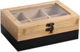 Kesper Theedoos - 6-vaks - Zwart - Bamboe - 21 x 15 x 9 cm