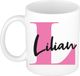 Bellatio Decorations Naam mok Lilian - roze - wit - keramiek - 300 ml - cadeau beker